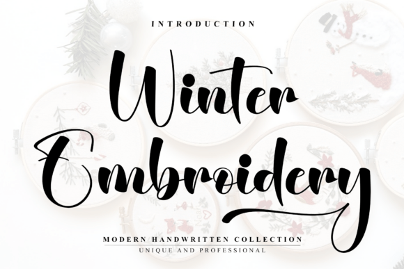 Winter Embroidery Font for Handmade Crafts